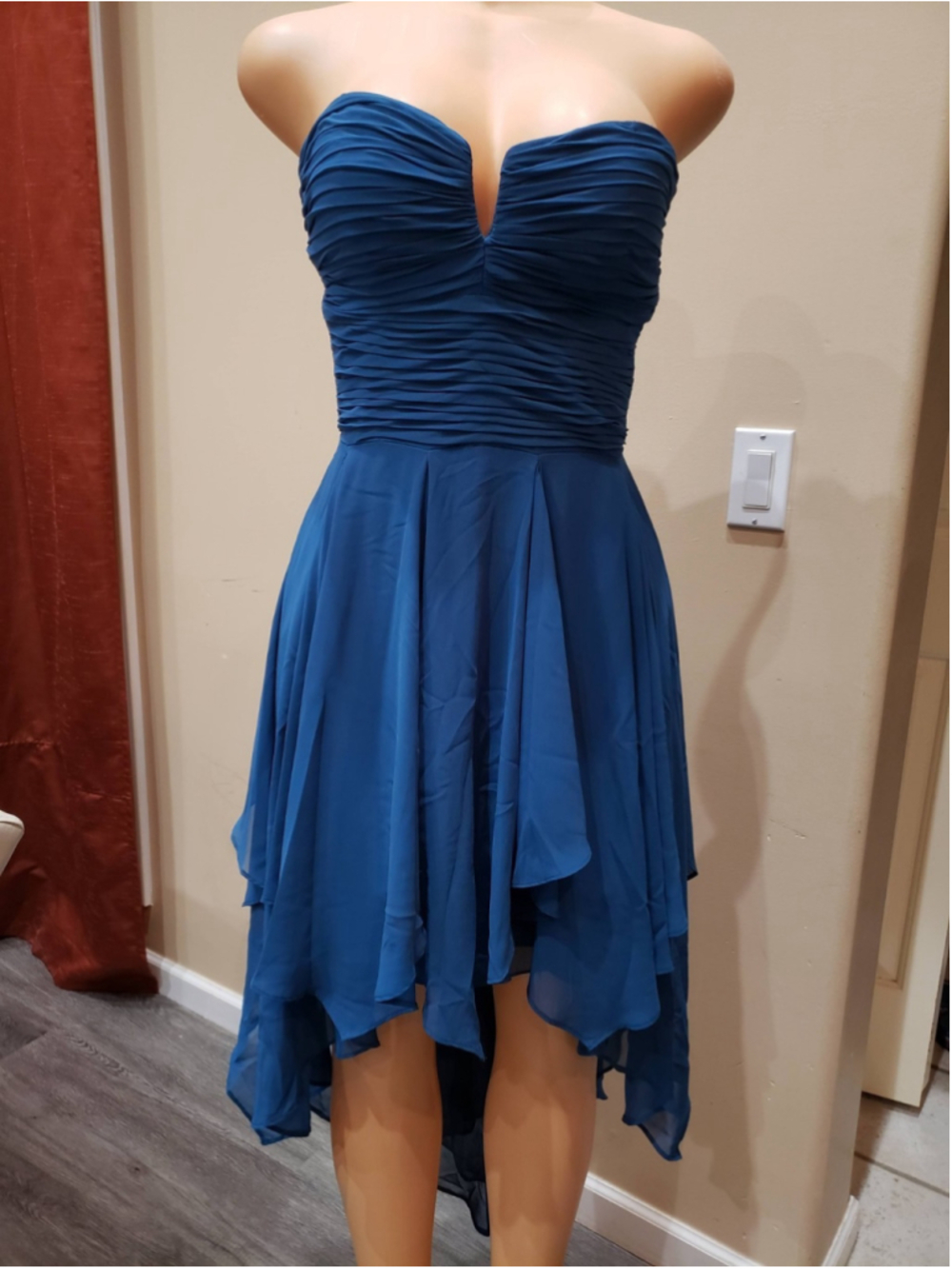 VTG Arden B High Low Greenish Blue Cocktail Dress Small